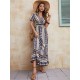 Summer Bohemian Style V-Neck High Waist Dress