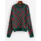 Crewneck Argyle Christmas Sweater